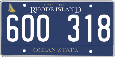 RI license plate 600318