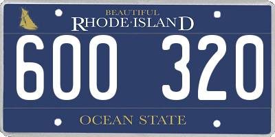 RI license plate 600320