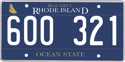 RI license plate 600321