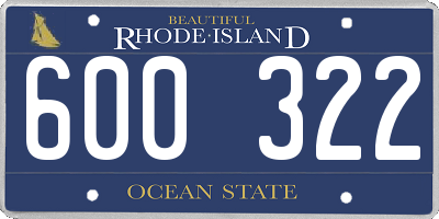 RI license plate 600322