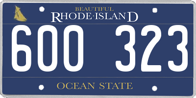 RI license plate 600323
