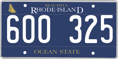 RI license plate 600325