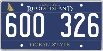 RI license plate 600326