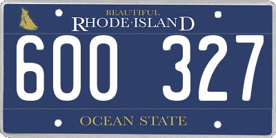 RI license plate 600327