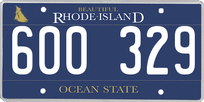 RI license plate 600329