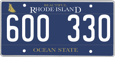 RI license plate 600330