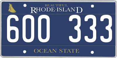 RI license plate 600333