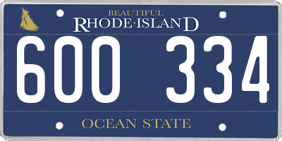 RI license plate 600334