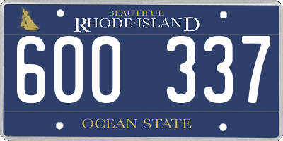 RI license plate 600337