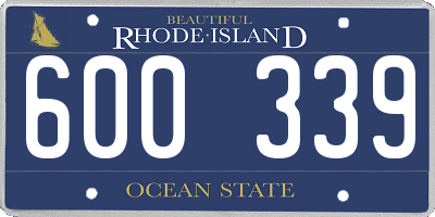 RI license plate 600339