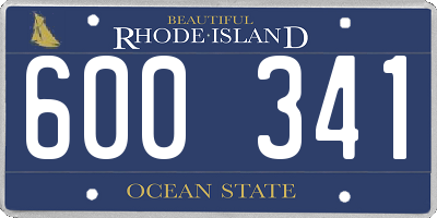 RI license plate 600341