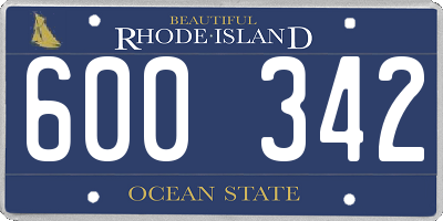 RI license plate 600342