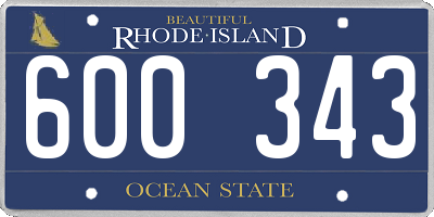 RI license plate 600343