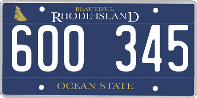 RI license plate 600345