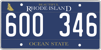 RI license plate 600346