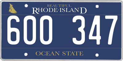 RI license plate 600347