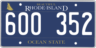 RI license plate 600352