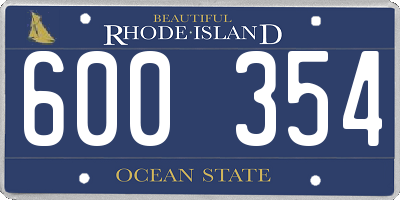 RI license plate 600354