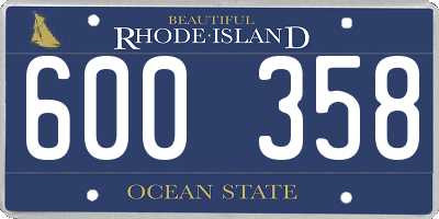 RI license plate 600358
