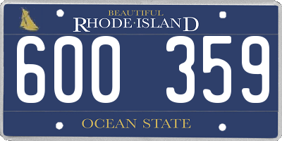 RI license plate 600359