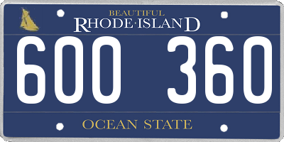 RI license plate 600360