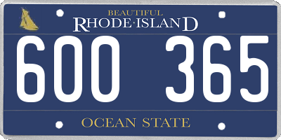 RI license plate 600365
