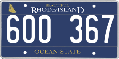 RI license plate 600367