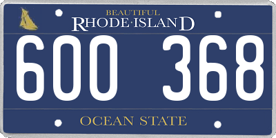 RI license plate 600368