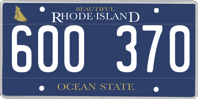 RI license plate 600370