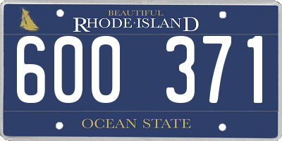 RI license plate 600371