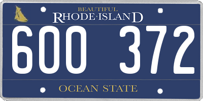 RI license plate 600372