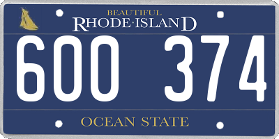 RI license plate 600374