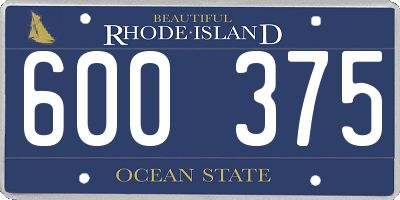 RI license plate 600375