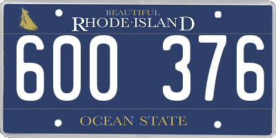 RI license plate 600376