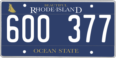 RI license plate 600377