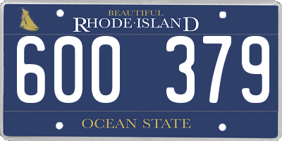 RI license plate 600379