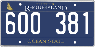 RI license plate 600381