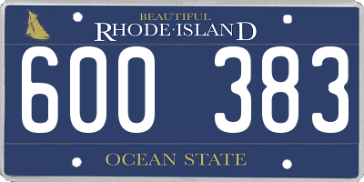 RI license plate 600383