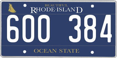 RI license plate 600384