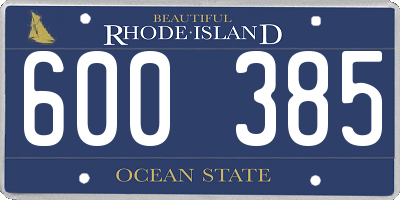 RI license plate 600385