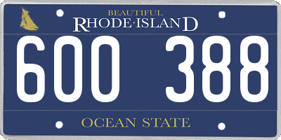 RI license plate 600388