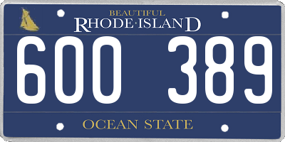RI license plate 600389