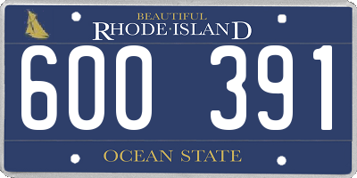 RI license plate 600391