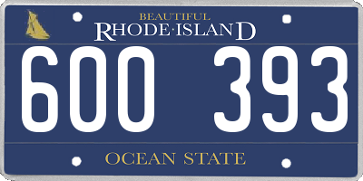 RI license plate 600393
