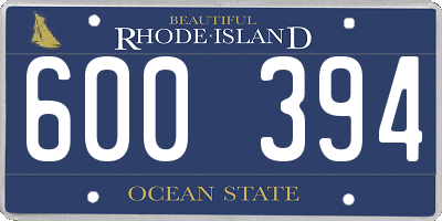 RI license plate 600394
