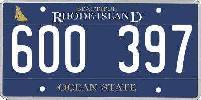 RI license plate 600397