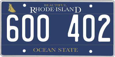 RI license plate 600402