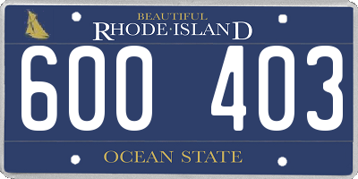 RI license plate 600403