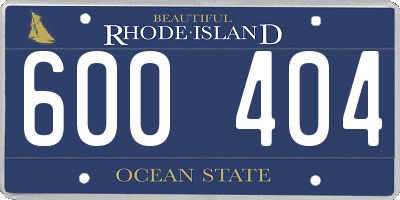 RI license plate 600404