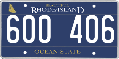 RI license plate 600406